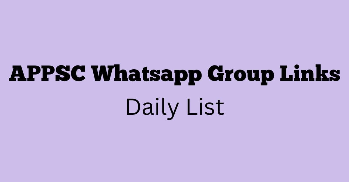 APPSC Whatsapp Group Links Daily List