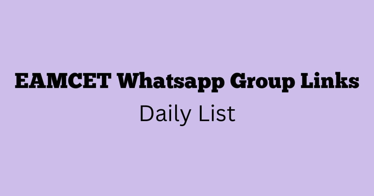 EAMCET Whatsapp Group Links Daily List