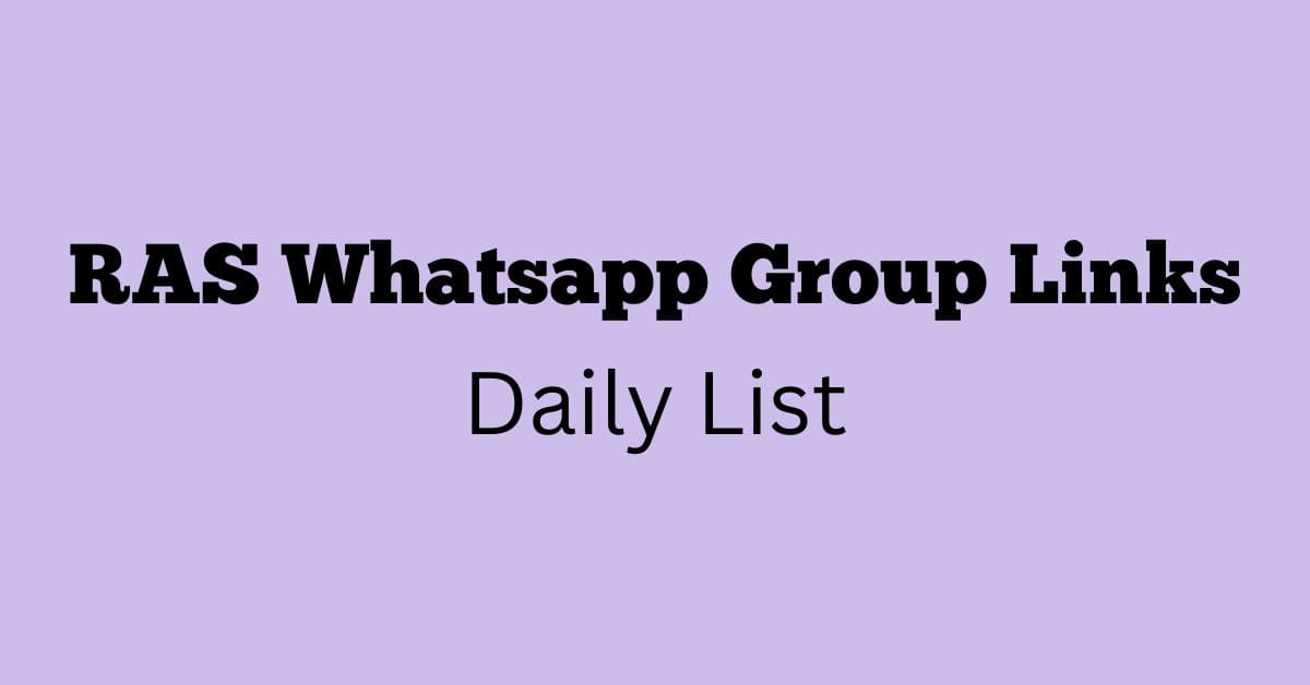 RAS Whatsapp Group Links Daily List