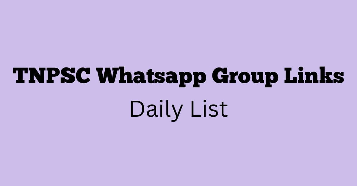 TNPSC Whatsapp Group Links Daily List