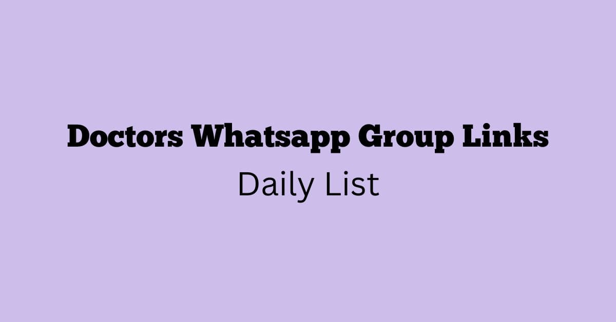 Doctors Whatsapp Group Links Daily List