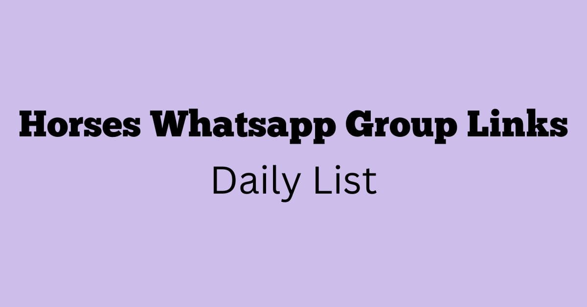 Horses Whatsapp Group Links Daily List