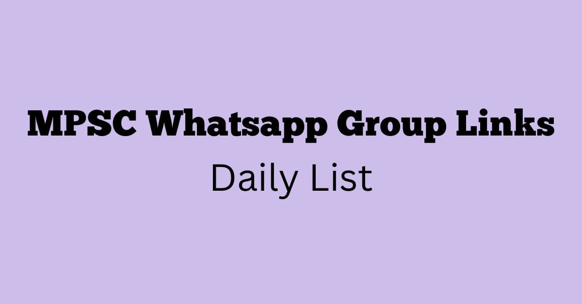 MPSC Whatsapp Group Links Daily list