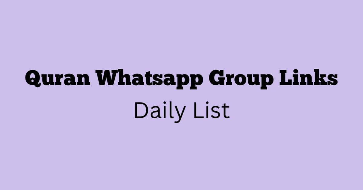 Quran Whatsapp Group Links Daily List