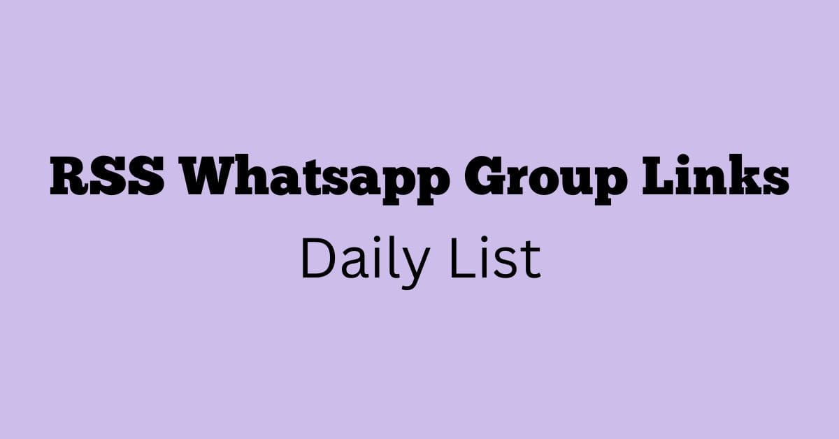 RSS Whatsapp Group Links Daily List