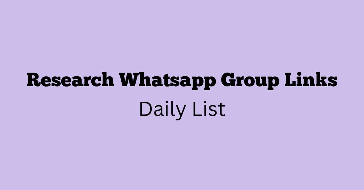 Research Whatsapp Group Links Daily List