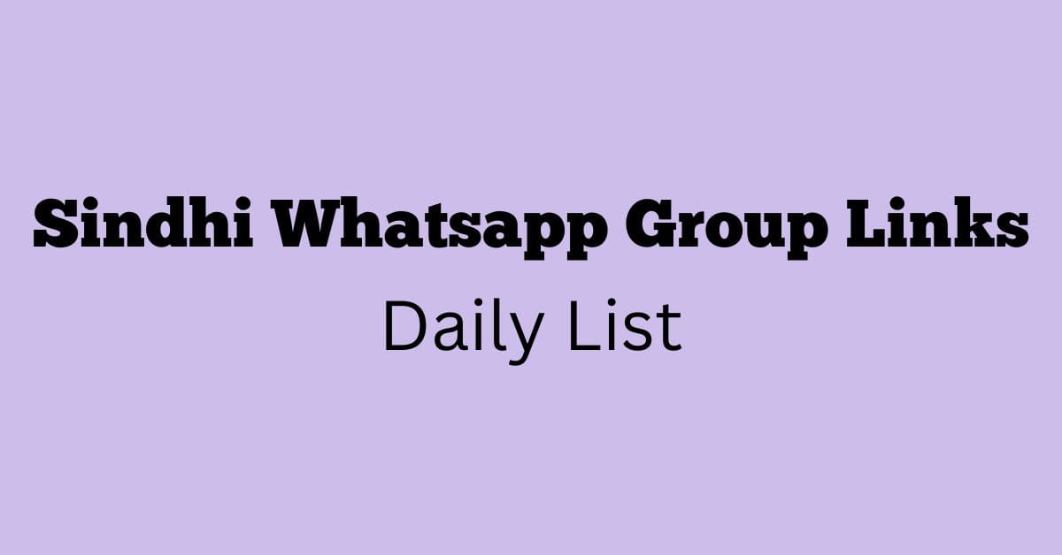 Sindhi Whatsapp Group Links Daily List