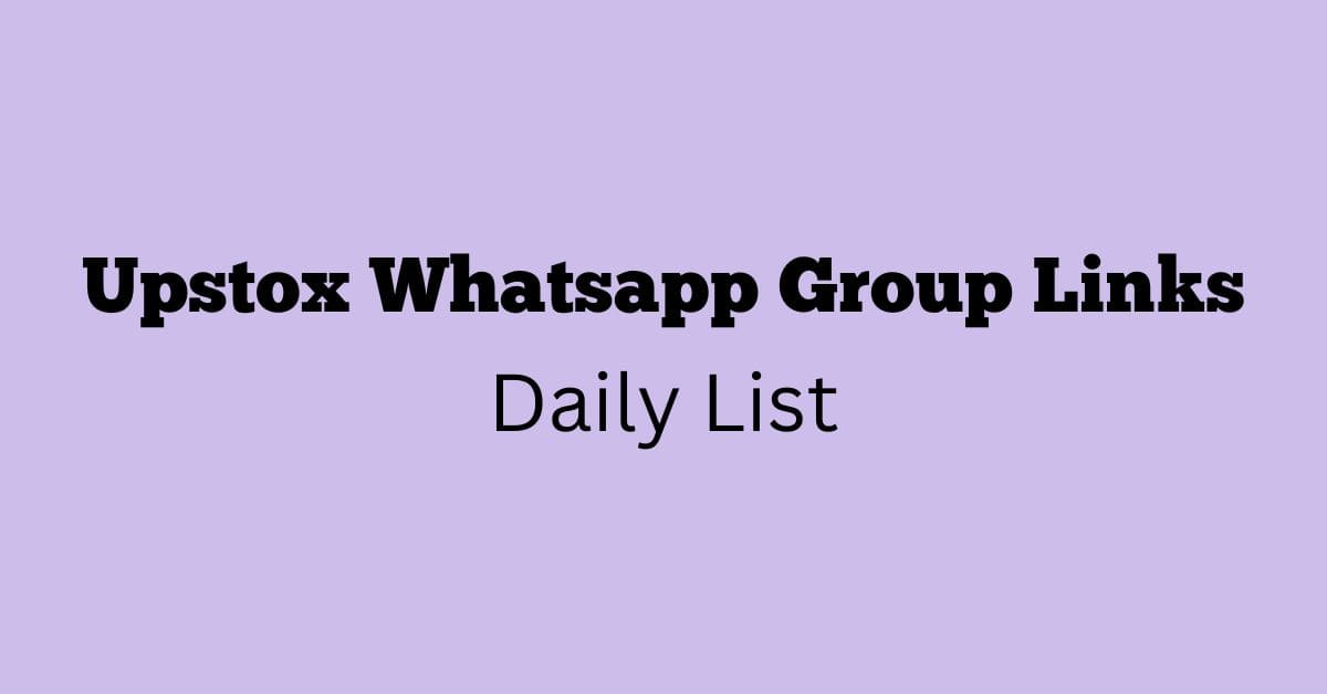 Upstox Whatsapp Group Links Daily List