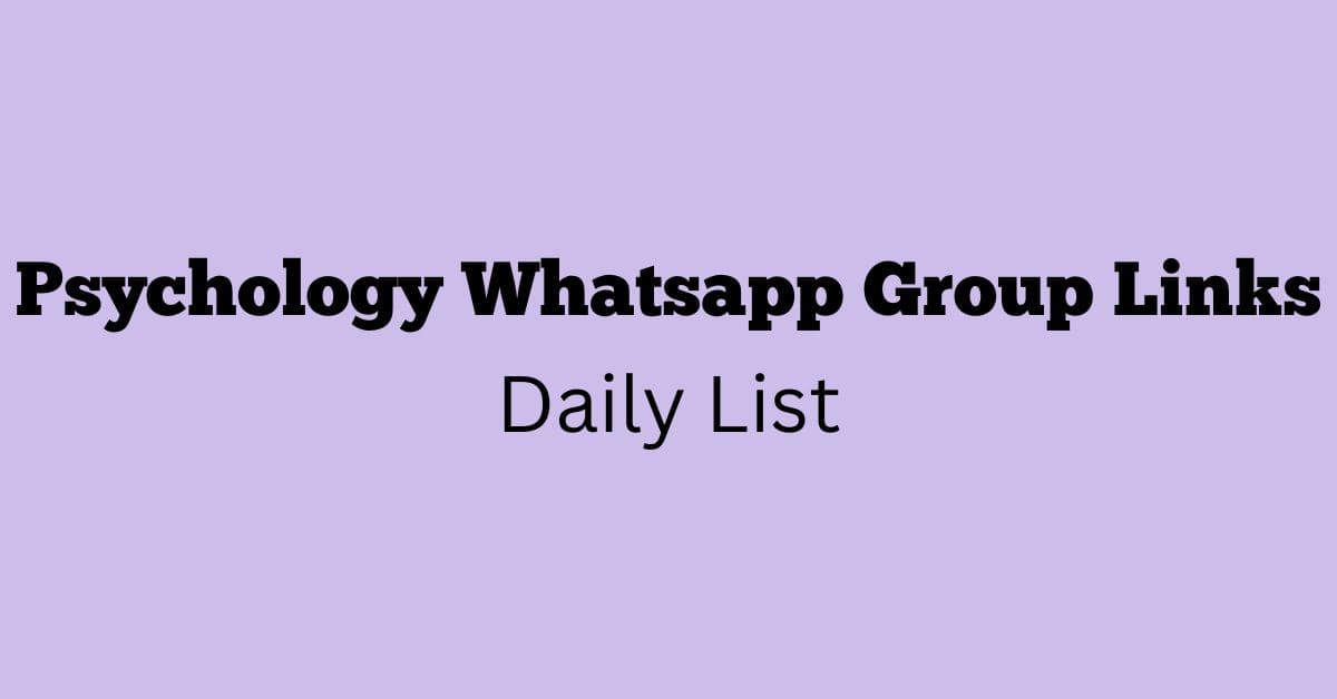 Psychology Whatsapp Group Links Daily List