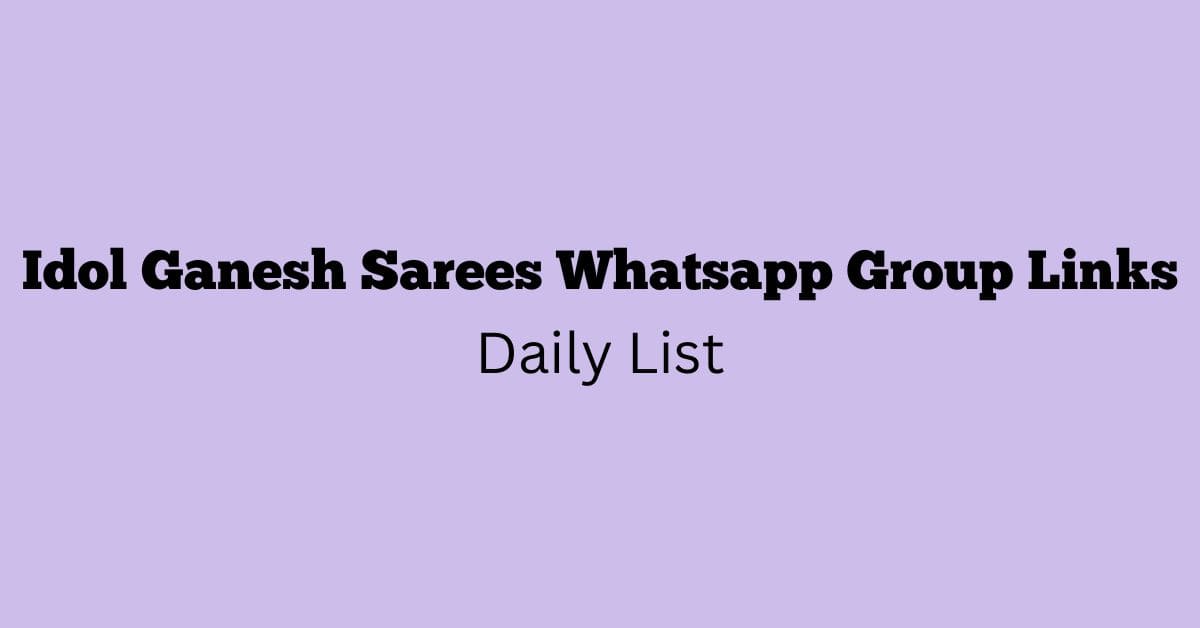 Idol Ganesh Sarees Whatsapp Group Links Daily List