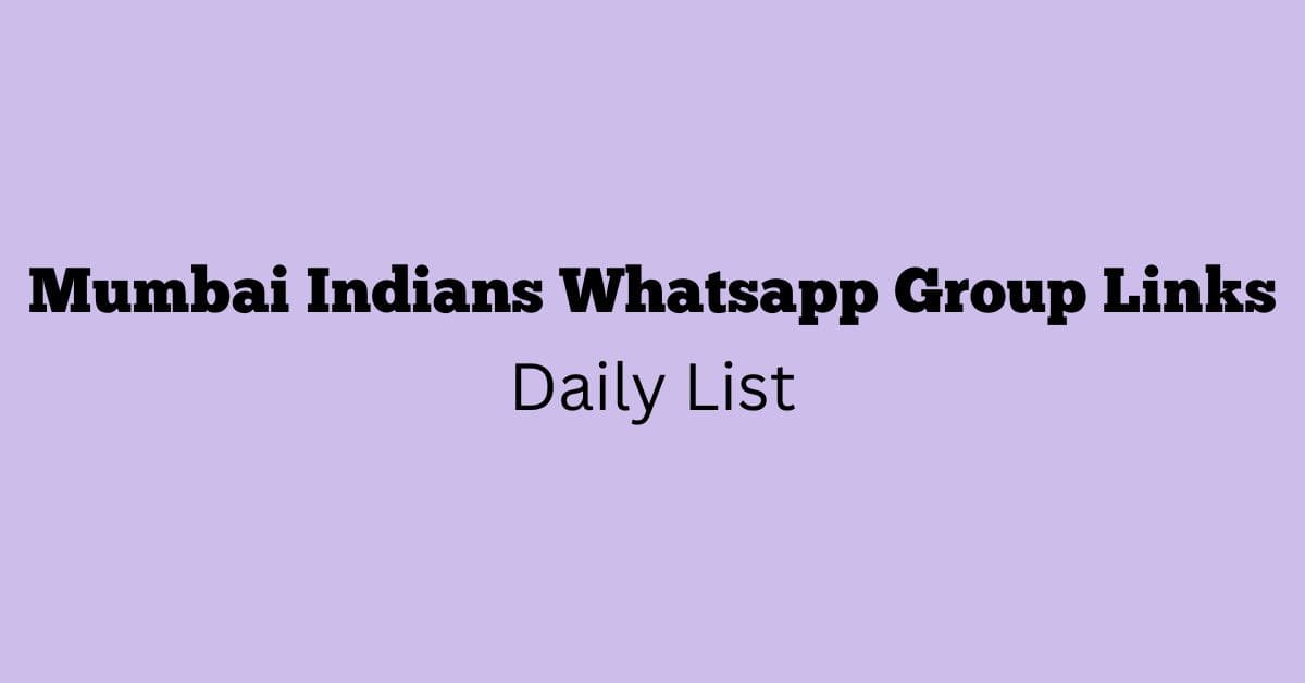 Mumbai Indians Whatsapp Group Links Daily List