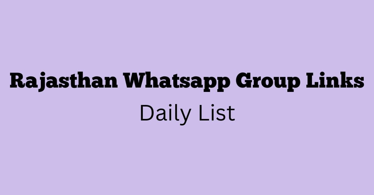 Rajasthan Whatsapp Group Links Daily List