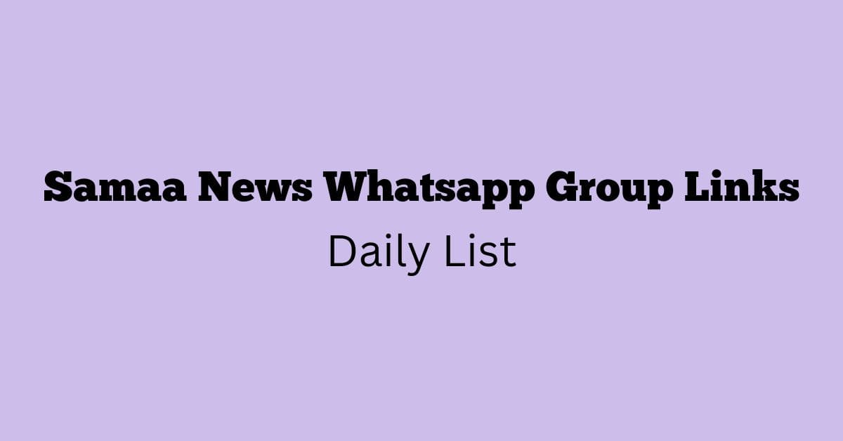 Samaa News Whatsapp Group Links Daily List