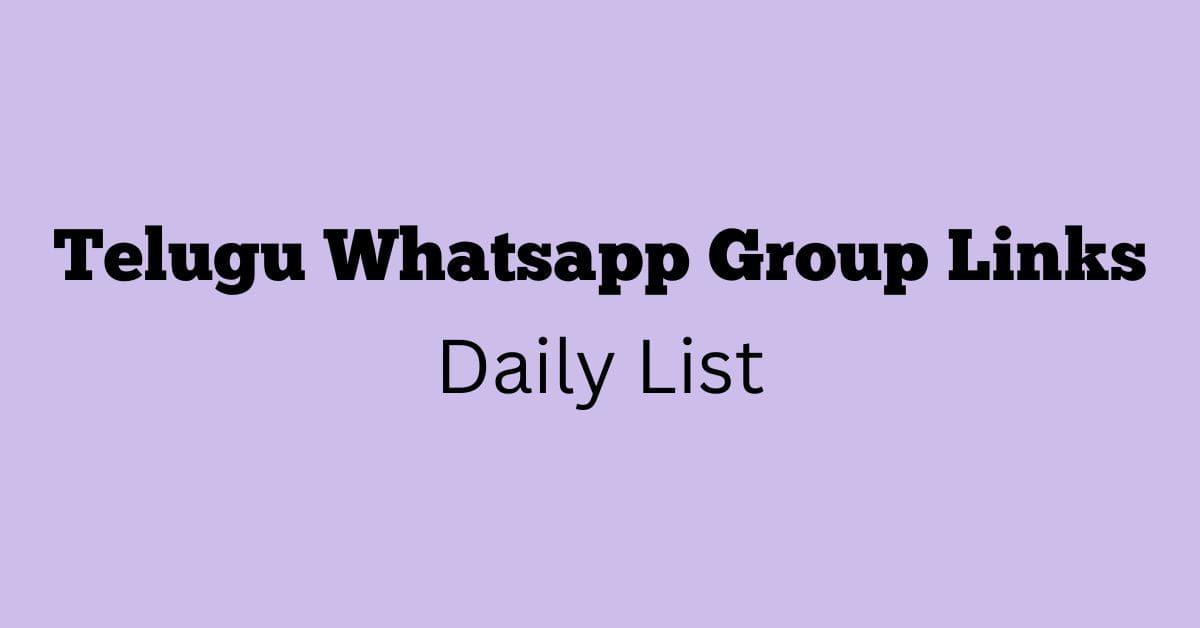 Telugu Whatsapp Group Links Daily List